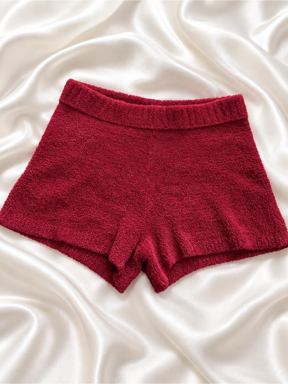 aerie Women’s M Raspberry Red Plush Lounge Shorts Cozy Soft